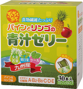 ぷちぷちパインとリンゴの青汁ゼリー　４５０ｇ（１５ｇ×３０本）3箱セット